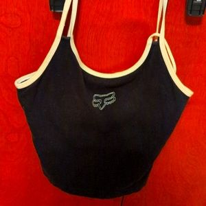 Fox racing cropped tank with built-in bra size small.